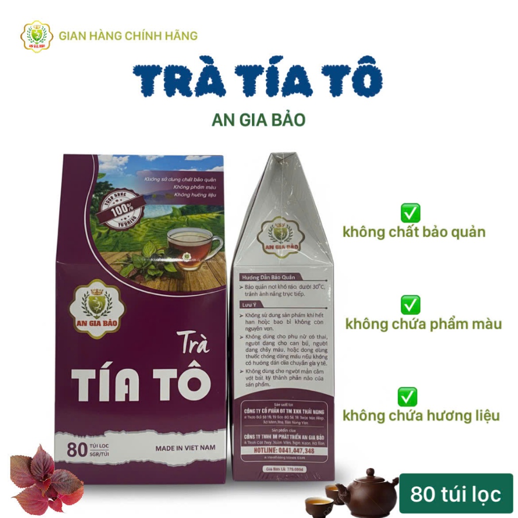 Trà Túi Lọc Tía Tô - Hình ảnh thực tế