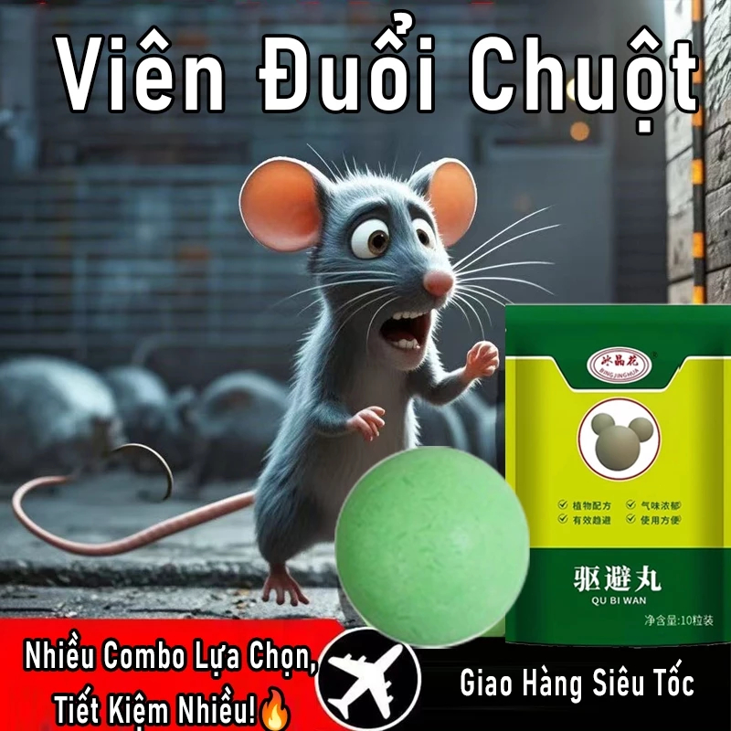 THÀNH PHẦN THỰC VẬT & HIỆU QUẢ CAO Viên Đuổi Chuột Bằng Băng Phiến (1 Gói 10 Viên) - An Toàn Tuyệt Đối, Không Độc Hại Ch