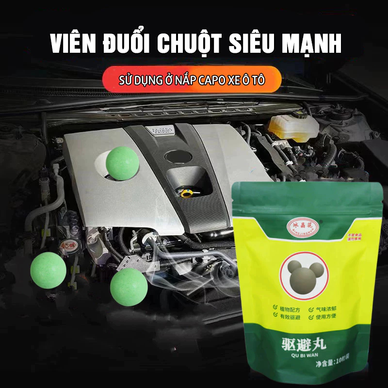 THÀNH PHẦN THỰC VẬT & HIỆU QUẢ CAO Viên Đuổi Chuột Bằng Băng Phiến (1 Gói 10 Viên) - An Toàn Tuyệt Đối, Không Độc Hại Ch