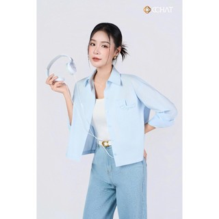 Áo Sơ Mi Nữ 𝐂𝐂𝐇𝐀𝐓 Dáng Suông Lửng Elegant Chất Liệu Mềm Mại Cao Cấp 25FDT2003ST