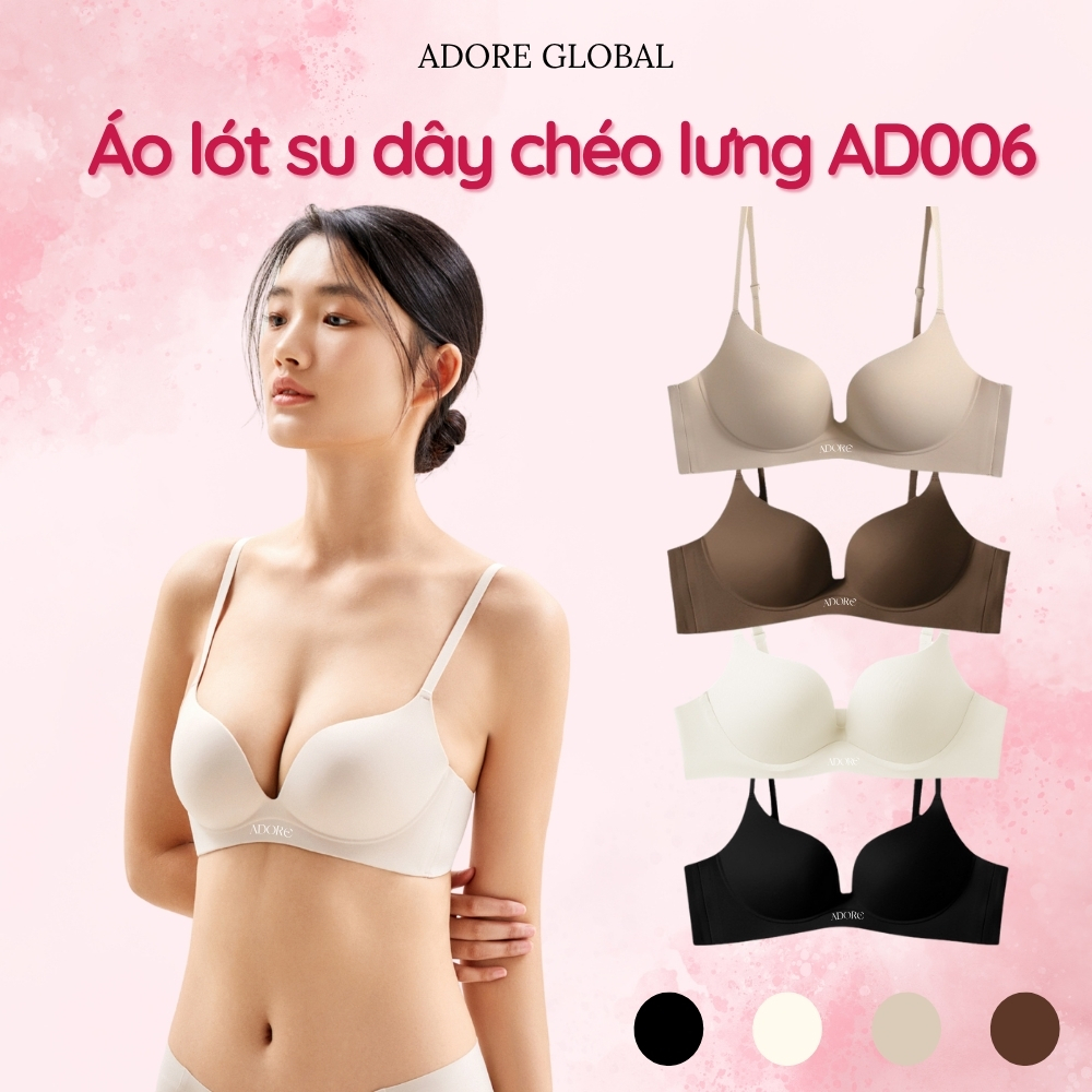 Áo Lót Su Băng Tạo Khe ADORE AD006 Có Đệm Mút Đẩy Ngực Dây Lưng Đan Chéo - Adore Global