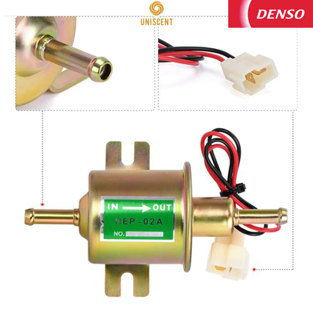 Bơm Xăng/Bơm Dầu/ Bơm 2 Đầu Áp Suất 1MPA/ Lưu Lượng 70L/H - DENSO 12V HEP-02A Made In Japan