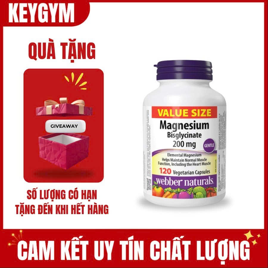 [MAPPLE CARE][TẶNG QUÀ] Webber Magnesium Bisglycinate giảm stress, giảm căng thẳng âu lo 120 Viên - KEYGYM