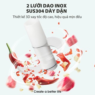 (BH 1 năm) Máy xay tỏi ớt cầm tay Samono SW-L4  250ml 30w không dây, dung lượng pin sạc 800 mAh, cổng type C