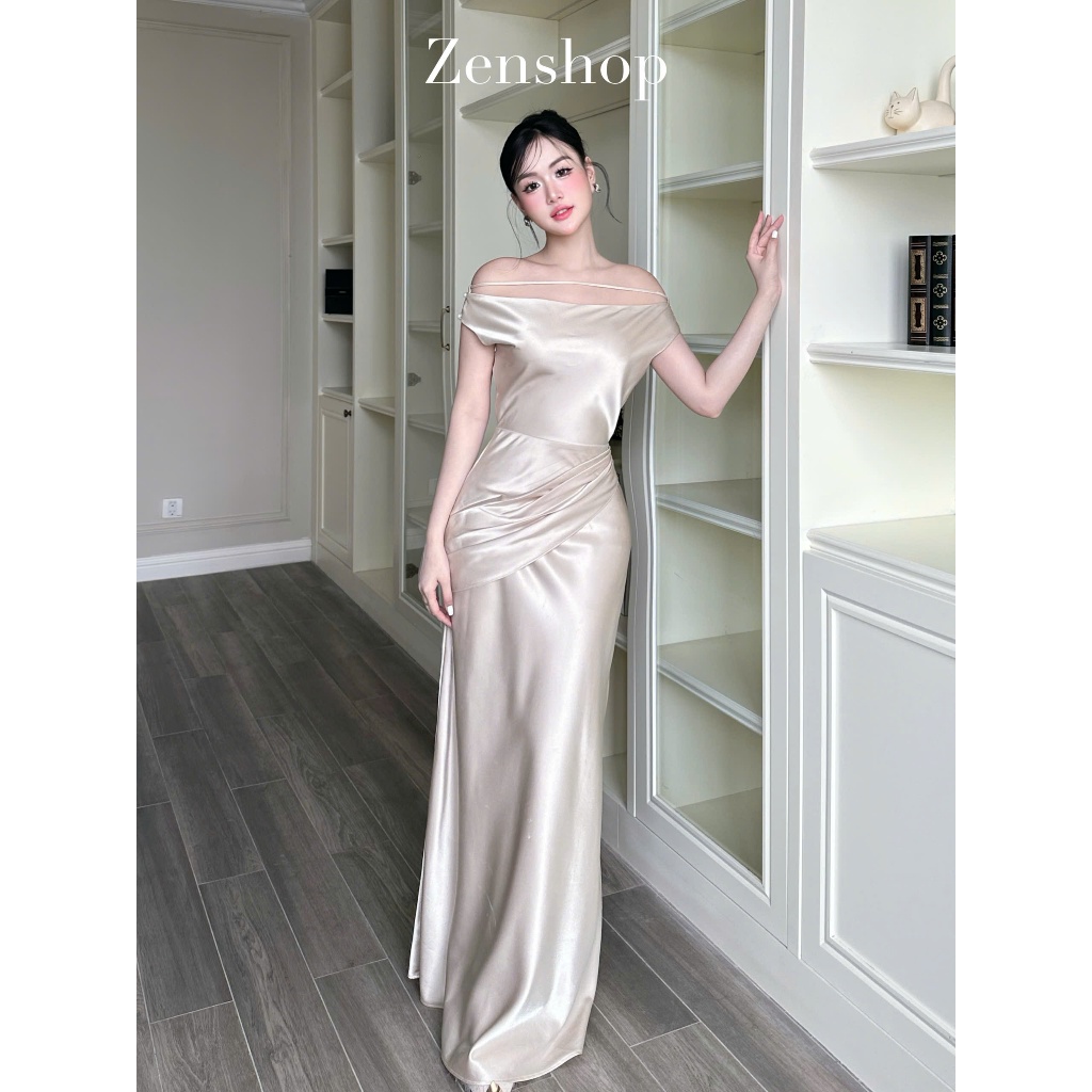 Đầm Lụa Trễ Vai Xếp Ly Eo Ôm Body Sang Trọng | Thanh Lịch - MAYLA Dress