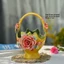 Bình Hoa Gốm Sứ Bát Tràng Họa Tiết Đắp Nổi Vàng Lọ Hoa Vuốt Tay Thủ Công Trang Trí GomDecorTSC