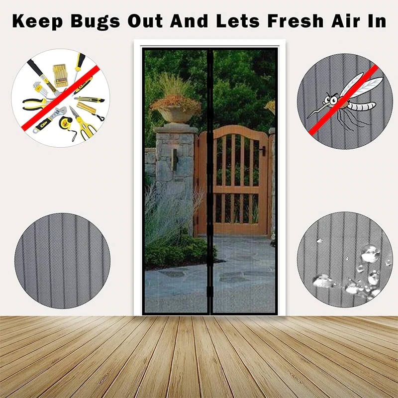 RÈM TỪ TỰ ĐÓNG Rèm Cửa Chống Muỗi Từ Tính - Tự Động Đóng Kín, Lưới Dày Đặc Ngăn Muỗi & Côn Trùng Hiệu Quả | Thiết Kế Tự