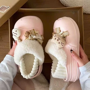 giày sục nữ,giày sục nữ lót lông 5 màu hình cá mèo dễ thương