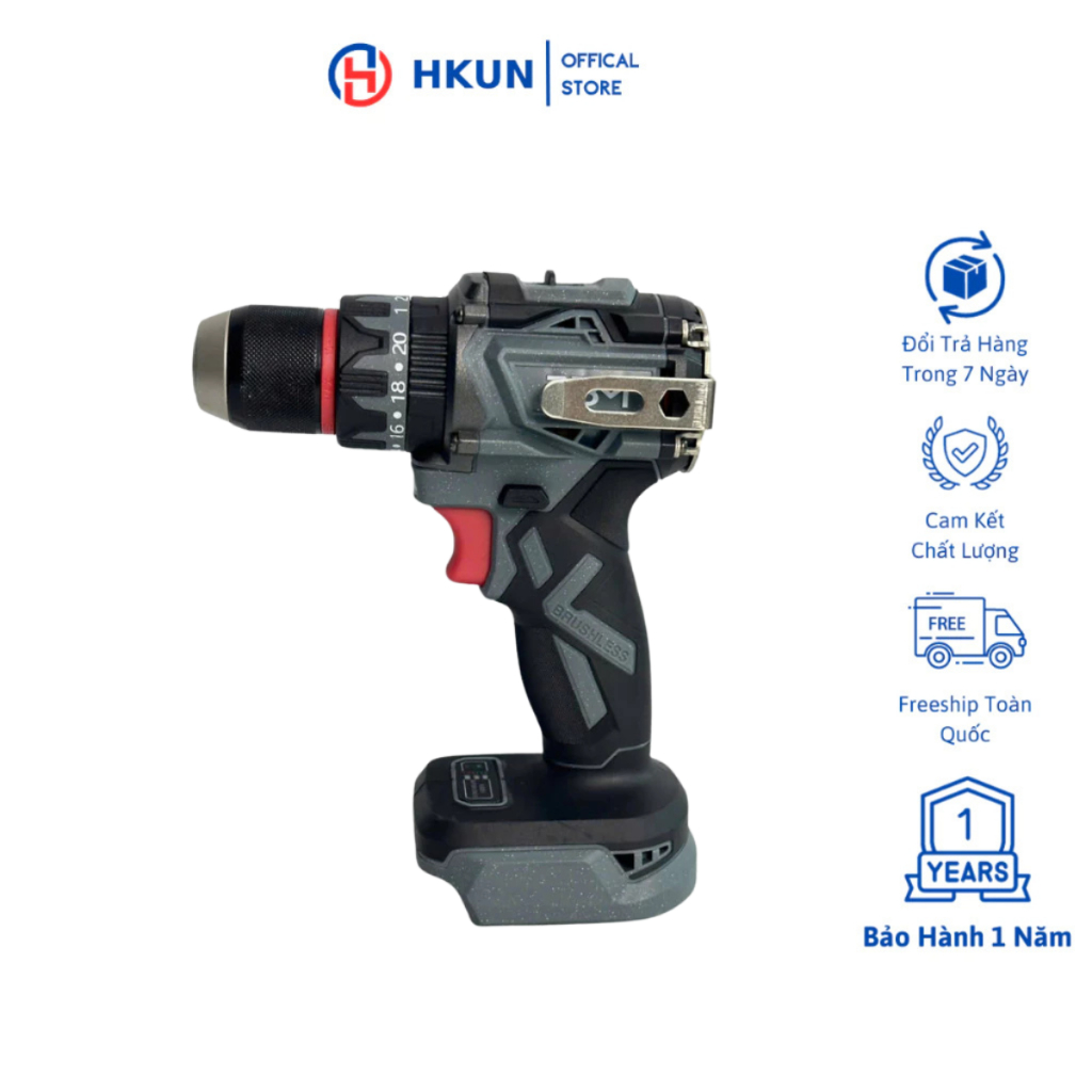 Thân Máy Khoan Pin TBM BM-002, 3 Chức Năng, Đầu 10ly Autolock, Động Cơ Không Chổi Than, Chân Pin Phổ Thông