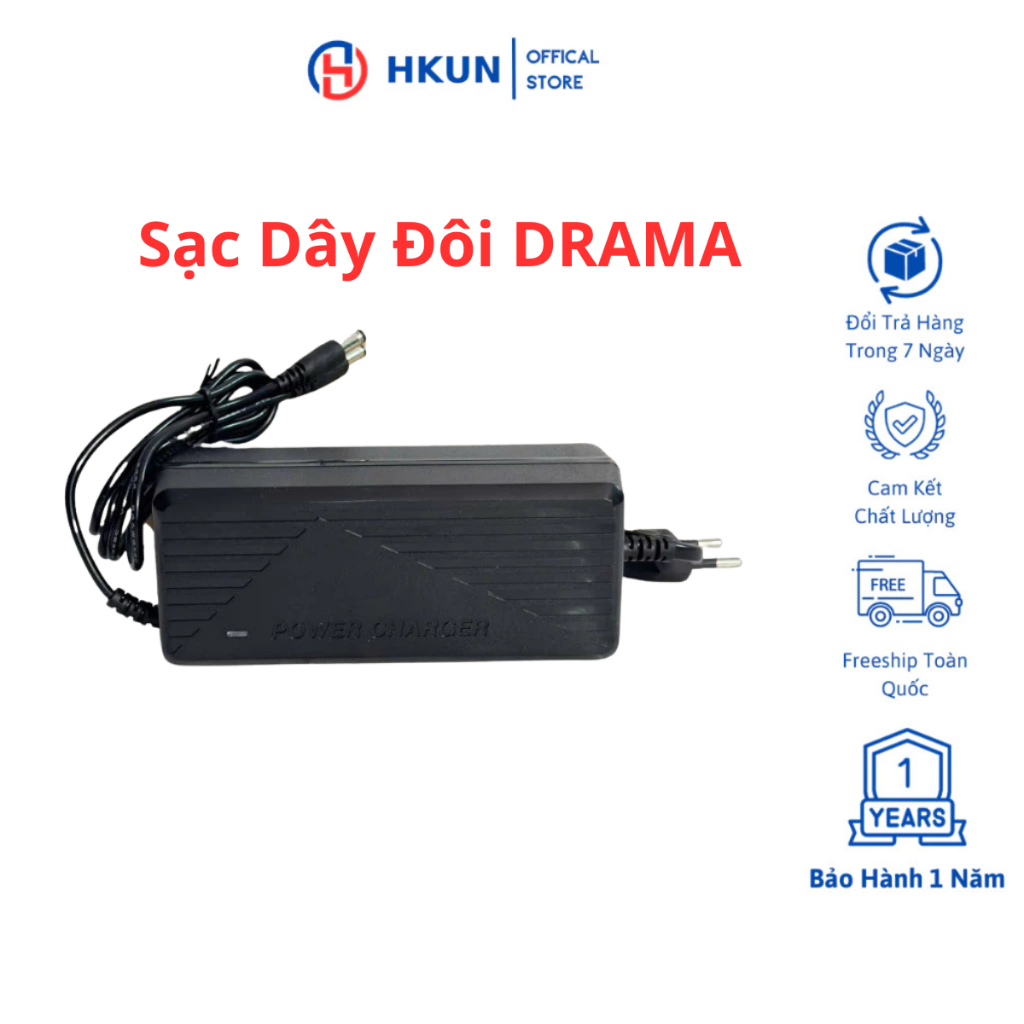 Sạc Dây Đôi 3A Drama, Sạc 2 Pin Cùng Lúc Cho Pin Máy Khoan, Máy Bulong