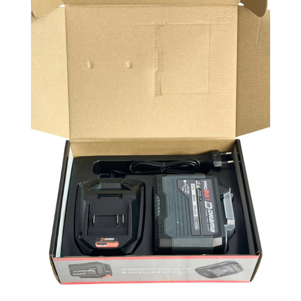 Combo Pin Sạc Drama 20C Có Cổng USB 4Fet - Sạc Nhanh, Chân Pin Phổ Thông, Có Đèn Led Báo Pin Dùng Cho Máy Mài, Khoan,...