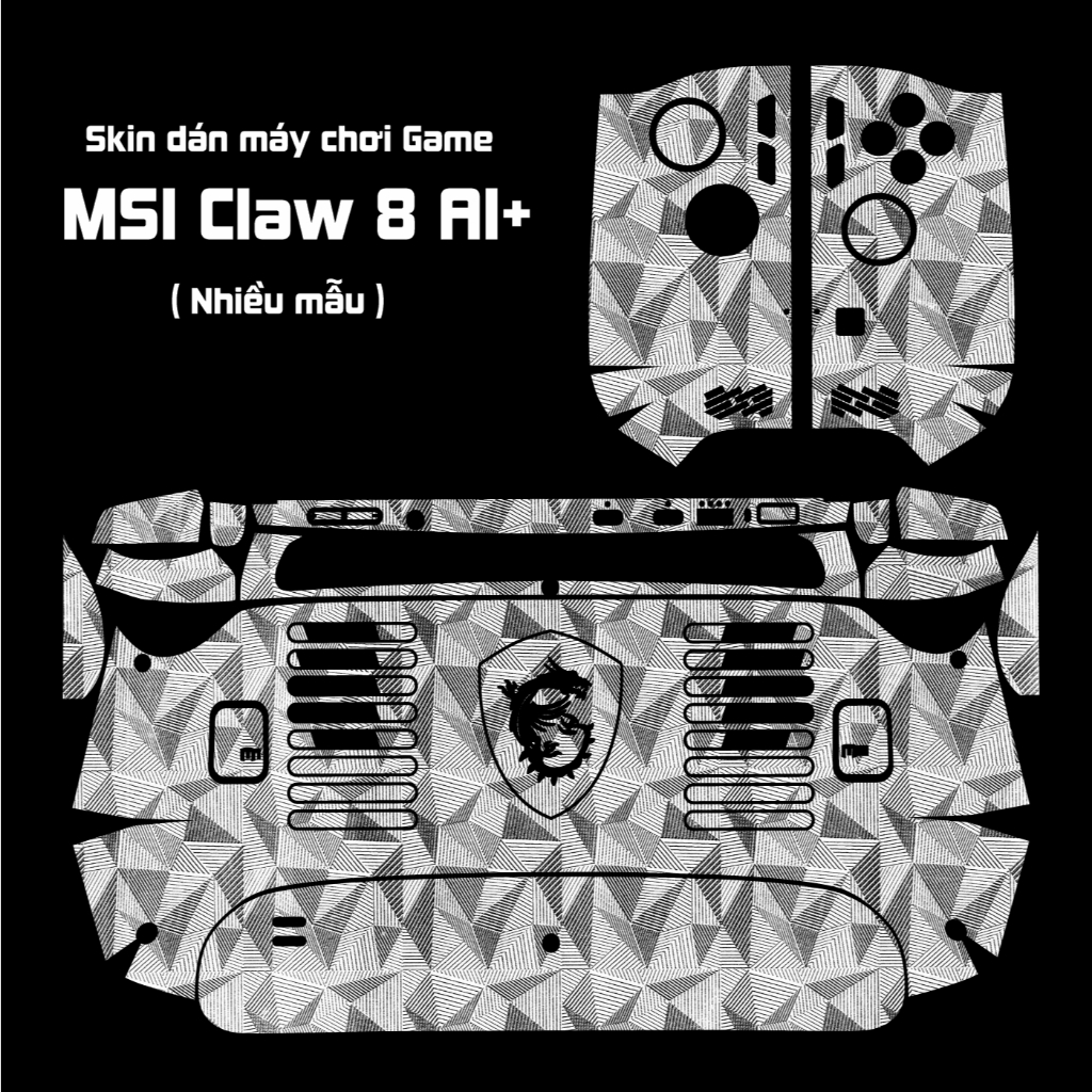 Skin 3M dán máy chơi game MSI Claw 8 AI+ (nhiều mẫu chọn) | Miếng dán Film 3M vân nổi