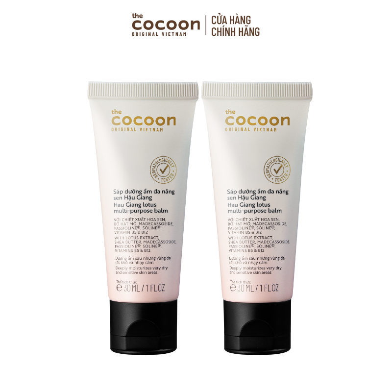 [MUA 2 GIẢM 40%] Combo 2 Sáp dưỡng ẩm đa năng sen Hậu Giang Cocoon 30ml