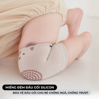 Combo 5 đôi tất gối cho bé tập bò GOMTAT, vớ tập bò có đệm silicon chống trượt bảo vệ gối, an toàn cho bé - YIQ-H012-CB5