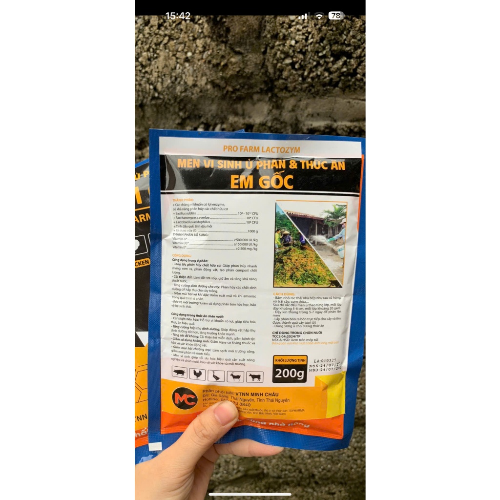 [Freeship Xtra] 2 gói Men Vi Sinh Ủ Phân EM