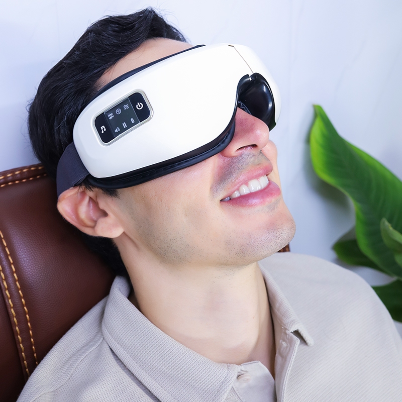 Máy massage mắt Nikio NK-116 - Chườm nóng mắt thư giãn, xoa bóp túi khí, bluetooth phát nhạc