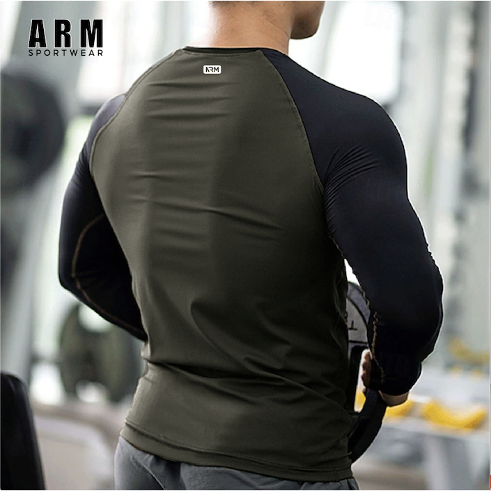 Áo Thun Dài Tay Giữ Nhiệt RAGLAN Thể Thao ARM Chất Thun Lạnh Co Giãn, Mềm Mịn , Thoáng Khí