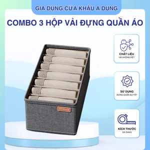 Combo 3 Hộp Vải Đựng Quần Áo Đồ Lót Khay Đựng Quần Áo Tất Vớ Vải Không Dệt An Toàn