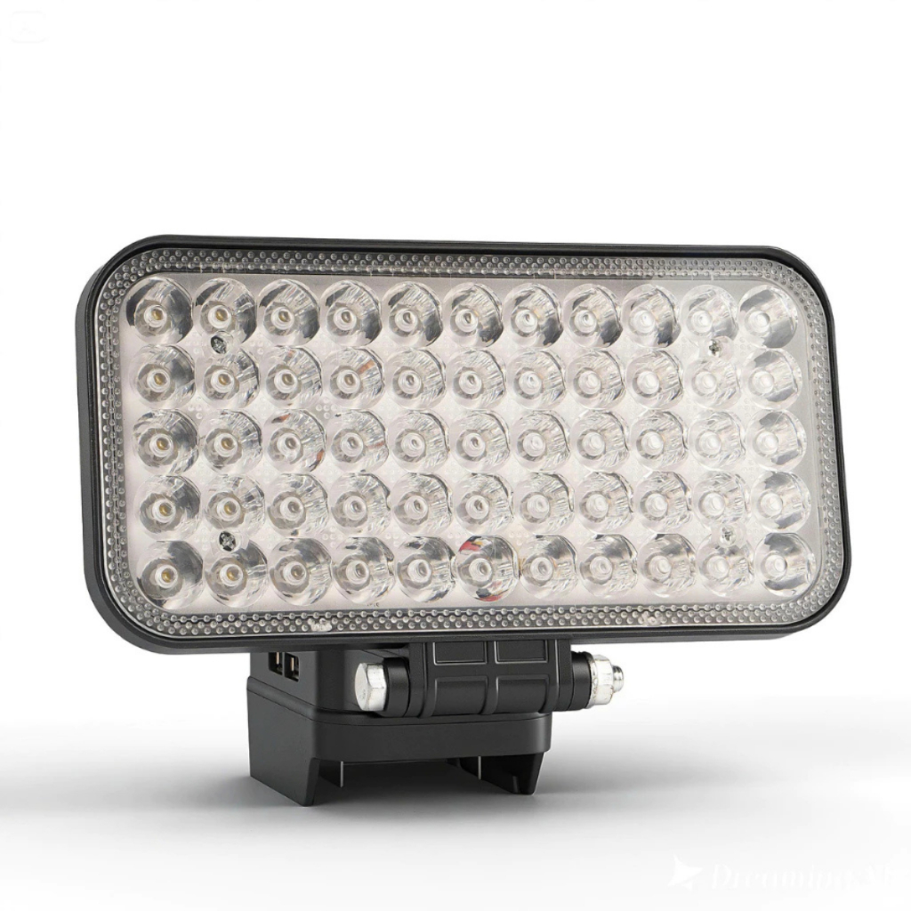 Đèn LED 55 Bóng Có Tay Cầm, 2 Cổng USB Chân Pin Phổ Thông Sử Dụng Làm Việc Ban Đêm, Cắm Trại