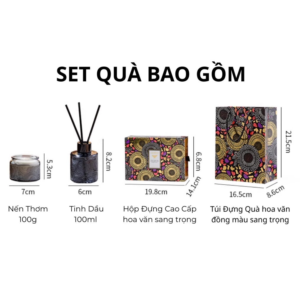 Quà Tặng Tinh Dầu Thơm Phòng Nến Thơm Phòng Thiên Nhiên Lọ Khuếch Tán Tỏa Hương Thơm Khử Mùi KT16 KT55