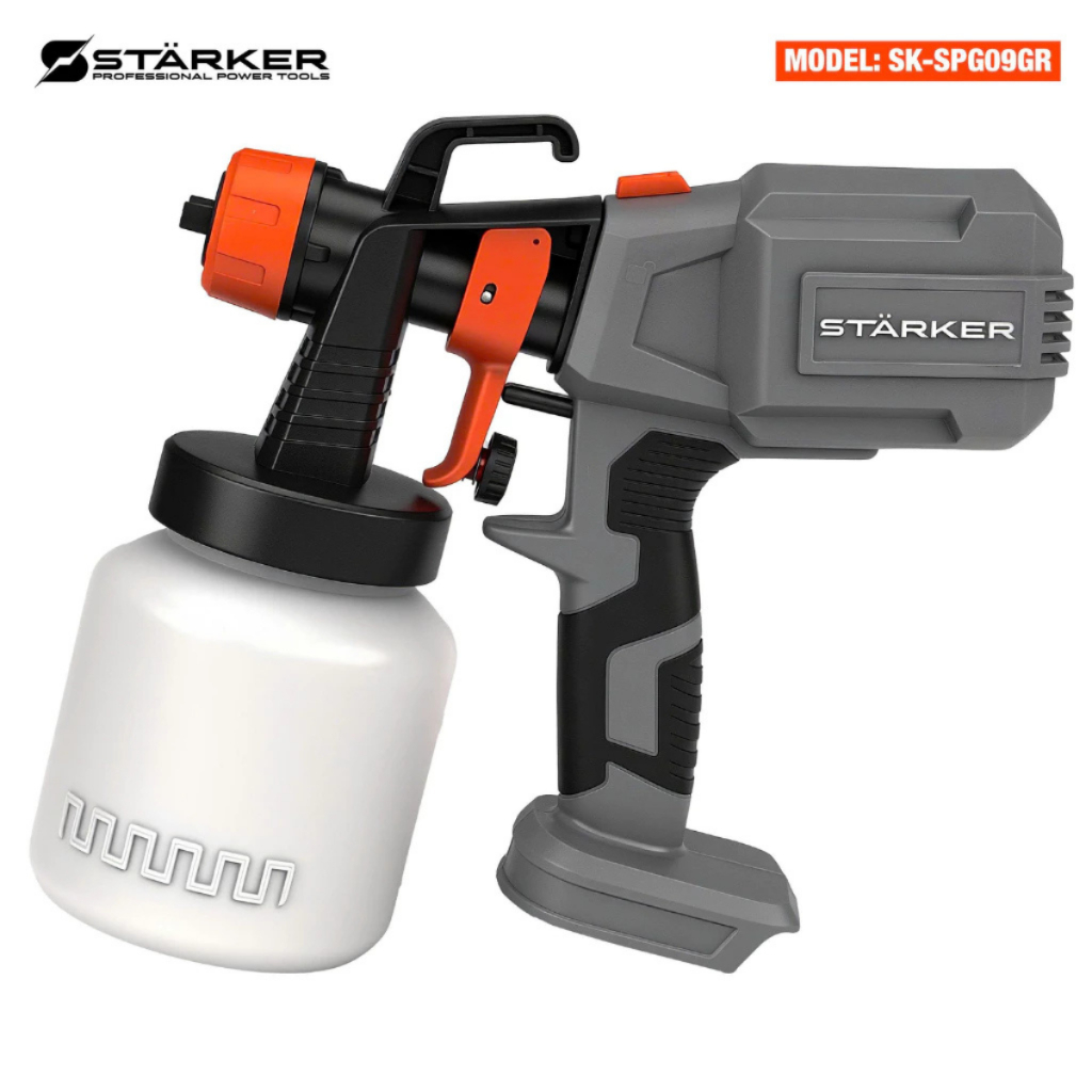 Máy Phun Sơn Pin STARKER SK-SPG09GR, Bình Phun 700ml, Động Cơ Dây Đồng, Chân Pin Phổ Thông