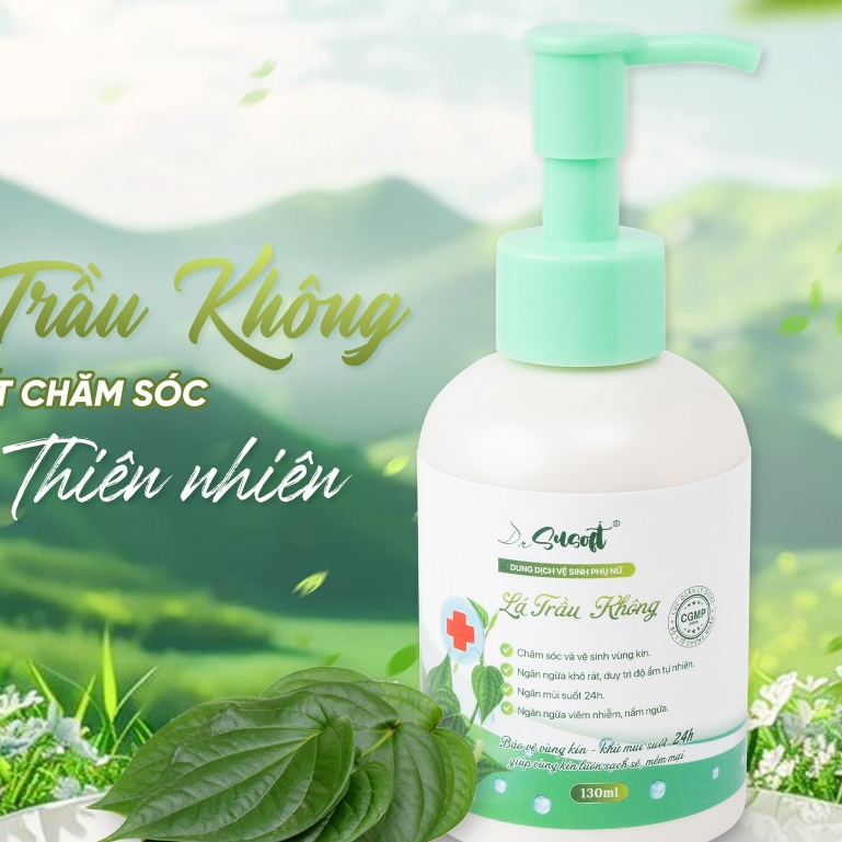 Dung dịch vệ sinh Drsusoft an toàn cho Mẹ Bầu Lá Trầu Không, tạm biệt viêm nhiễm, mùi hôi, khí hư ẩm ướt khó chịu -130ml