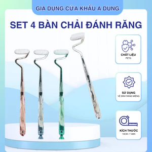 Set 4 Bàn chải đánh răng hình chữ S Bàn chải làm sạch cong hình chữ S sáng tạo
