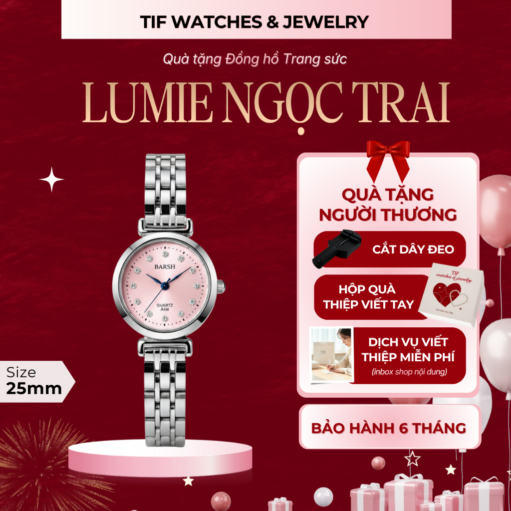 [TIF X KOL] Đồng Hồ Đính Đá LUMIE Tif Watches Ngọc Trai Cao Cấp Thời ...