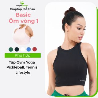 Áo Croptop 3 Lỗ Thể Thao Nữ ICADO SG1 Mềm Mại, Áo Sát Nách Đồ Tập Pickleball, Tennis, thegioidotap