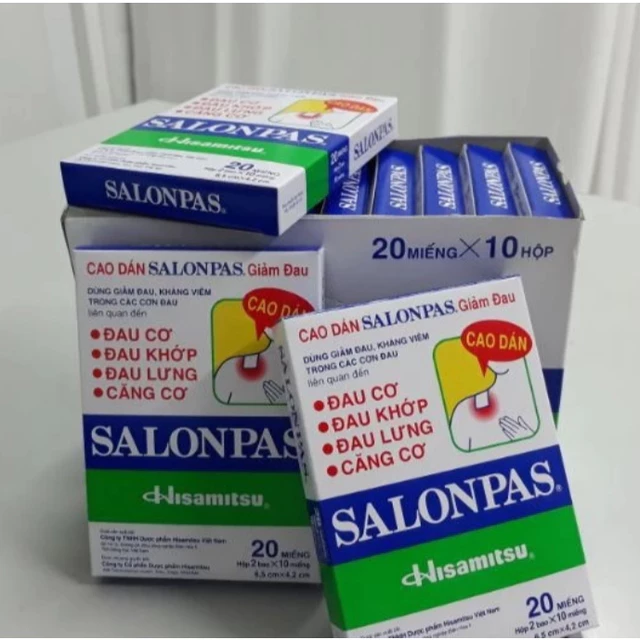 COMBO 3 Túi Miếng dán đau vai gáy Cao salonpas giảm đau vai lưng cơ khớp bầm tím [Túi 10miếng]