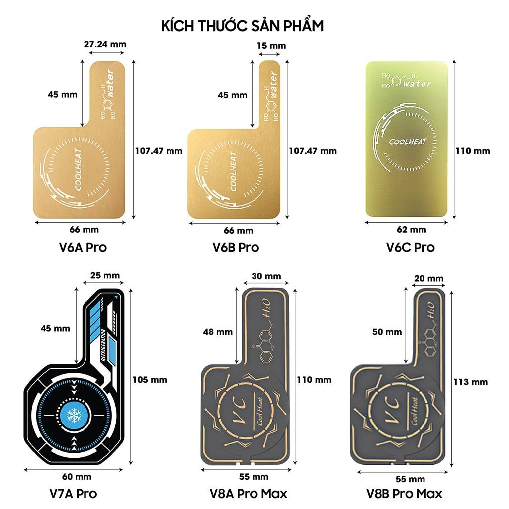 Tấm đồng tản nhiệt từ tính có lõi ống chất lỏng dẫn nhiệt hiệu suất cao V6 Pro / V7 Pro / V8 Pro dùng cho quạt sò lạnh | BigBuy360 - bigbuy360.vn