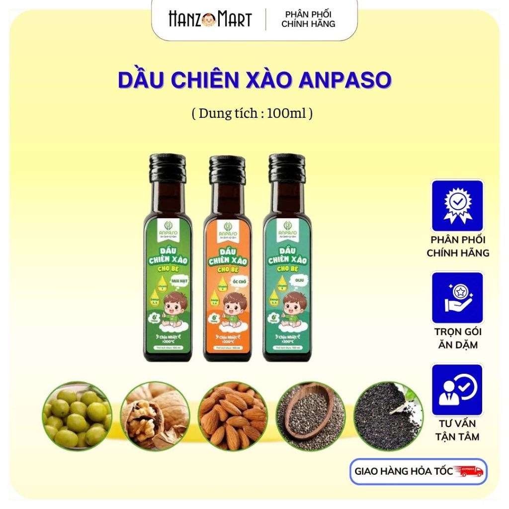 Dầu Chiên Xào Ăn Dặm Cho Bé Anpaso 100ml