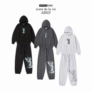 Set áo Hoodie và Quần ADLV AC Bear Statue Of Liberty màu Đen/Than chì/Muối tiêu - Hàng chính hãng