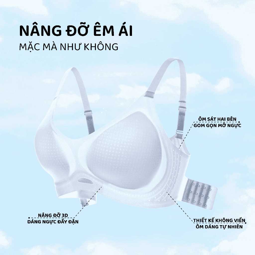 COMBO 2 Áo Ngực Đúc Su Unilove Không Gọng Không Viền, Chống Xệ Nâng Size V1, Áo Lót Kháng Khuẩn-6605