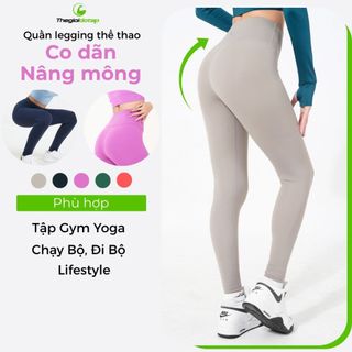 Quần Legging Nữ Tập Gym Yoga ICADO AT1 Quần Legging Cạp Cao Thun Lạnh Co Giãn 4 chiều thegioidotap