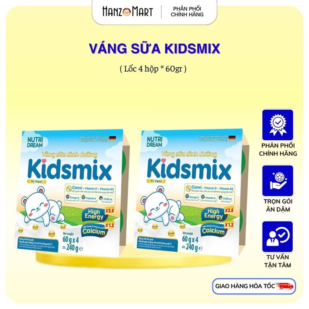 Váng sữa dinh dưỡng Kidsmix lốc 4*60gr cho bé