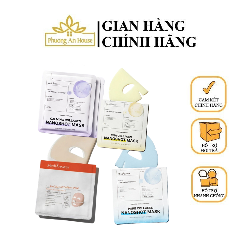 Mặt nạ thạch Collagen Mask 4 màu MediAnswer Vita, MediAnswe Pore, MediAnswer Real Skin Fit, MediAnswer Calming