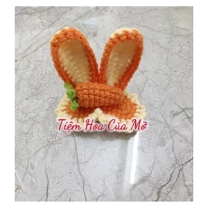 Kẹp Tóc Tai Thỏ Len Siêu Dễ Thương , Kẹp Tóc Len Handmade