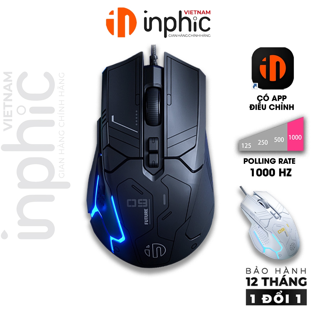 Chuôt có dây gaming INPHIC PG9 1000hz dùng cho laptop có app 6 nút bấm ...