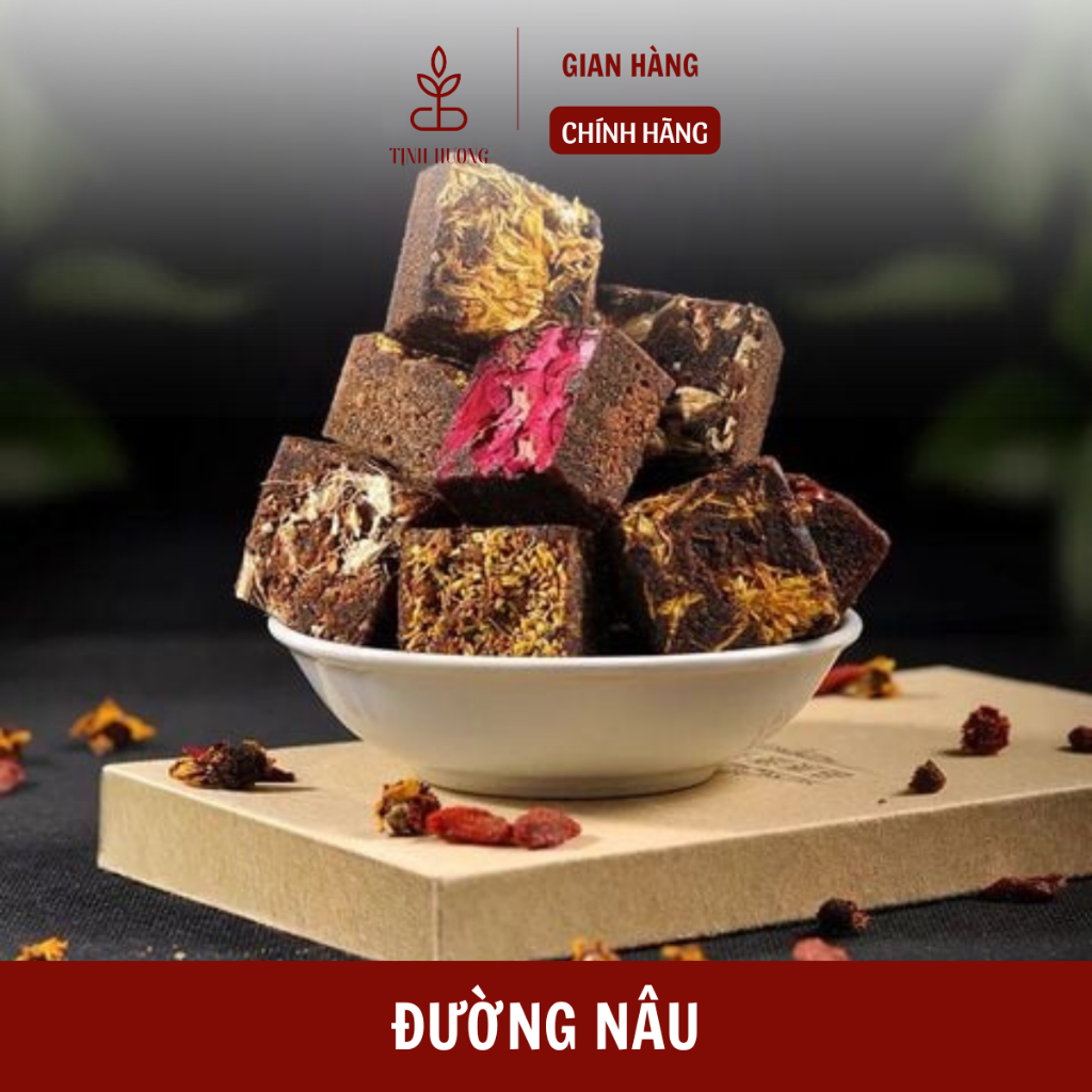 500g Viên đường nâu nguyên vị, vị gừng, vị hoa hồng Tịnh Hương Trà