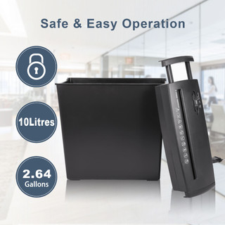 Máy hủy giấy 10L Máy Hủy Tài Liệu Cao Cấp  Tục 5 Tờ A4/ 1 Lần Máy Băm Giấy Tờ Card  Cho Các Công Ty Văn Phòng
