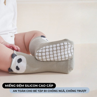 Combo 5 đôi tất cho bé tập đi chống trượt GOMTAT, vớ em bé có đệm silicon chống trơn, an toàn chống ngã - YIQ-D029-CB5