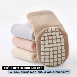 Combo 5 đôi tất cho bé tập đi chống trượt GOMTAT, vớ em bé có đệm silicon chống trơn, an toàn chống ngã - YIQ-D029-CB5