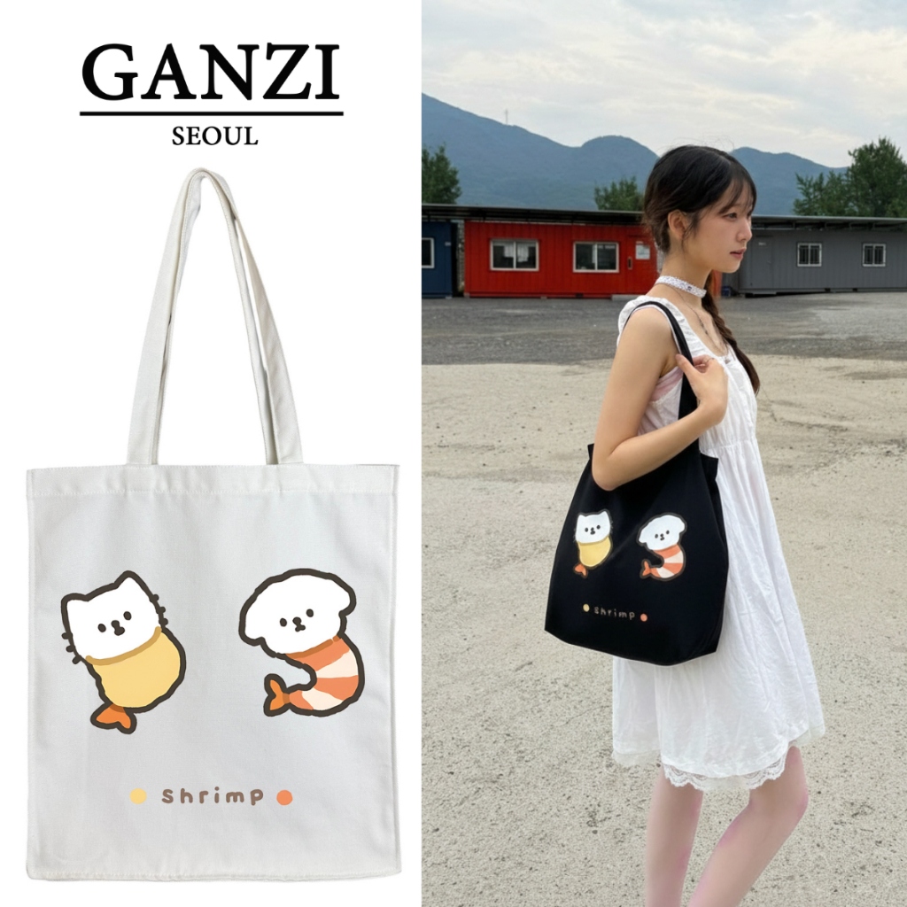 Ganzi Túi Tote Vải Canvas Siêu To Style Hàn Quốc Basic Dễ Thương Trendy ...