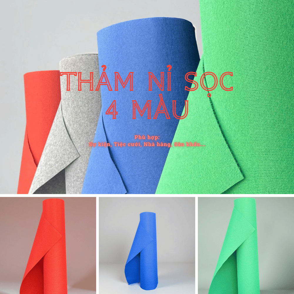 Thảm Nỉ Vân Sọc Dày 3mm Dùng Trang Trí Sự Kiện, Tiệc Cưới, Sân Khấu, Hội Trường,Triển Lãm, Nhà Hàng