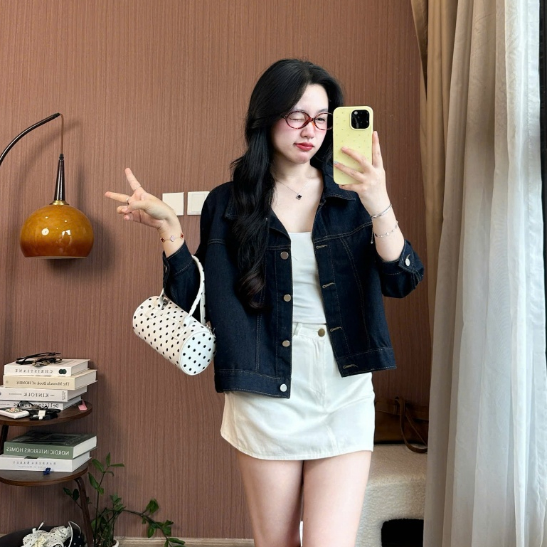 Áo khoác jean denim bò Joolate phong cách ulzzang khoác nắng, khoác ngoài