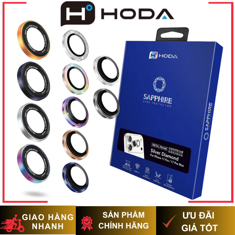 Lens Camera Siêu Mỏng Bảo Vệ HODA Sapphire Original/ Monocular Chống Trầy Xước Dễ Dàng Dán cho iP 17/16/15 Series