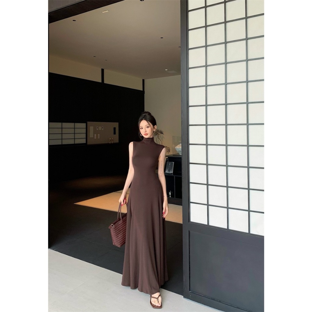 Đầm Body Nữ Cổ Kín Sát Nách Dáng Tank Top Chân Váy Xòe Nhẹ Phù Hợp Cho Buổi Tiệc - Yourname Dress YN201