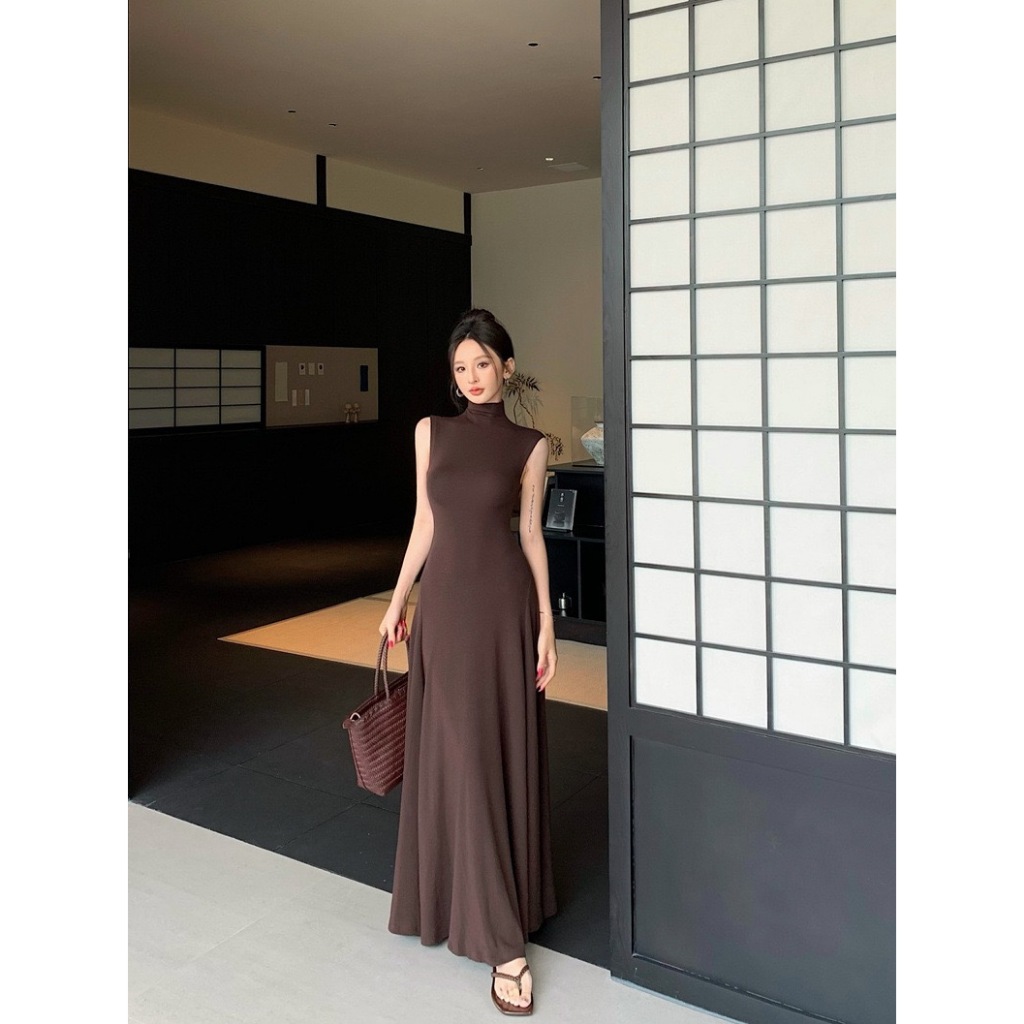 Đầm Body Nữ Cổ Kín Sát Nách Dáng Tank Top Chân Váy Xòe Nhẹ Phù Hợp Cho Buổi Tiệc - Yourname Dress YN201