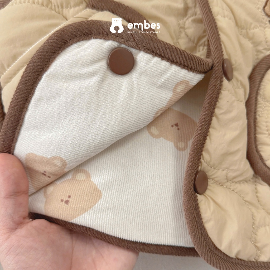 [New Collection] Áo Gile Cho Bé Embes, Áo Gile Hai Mặt Phao Và Nỉ Lông Dày Dặn Cho Bé Size Từ 8-18Kg